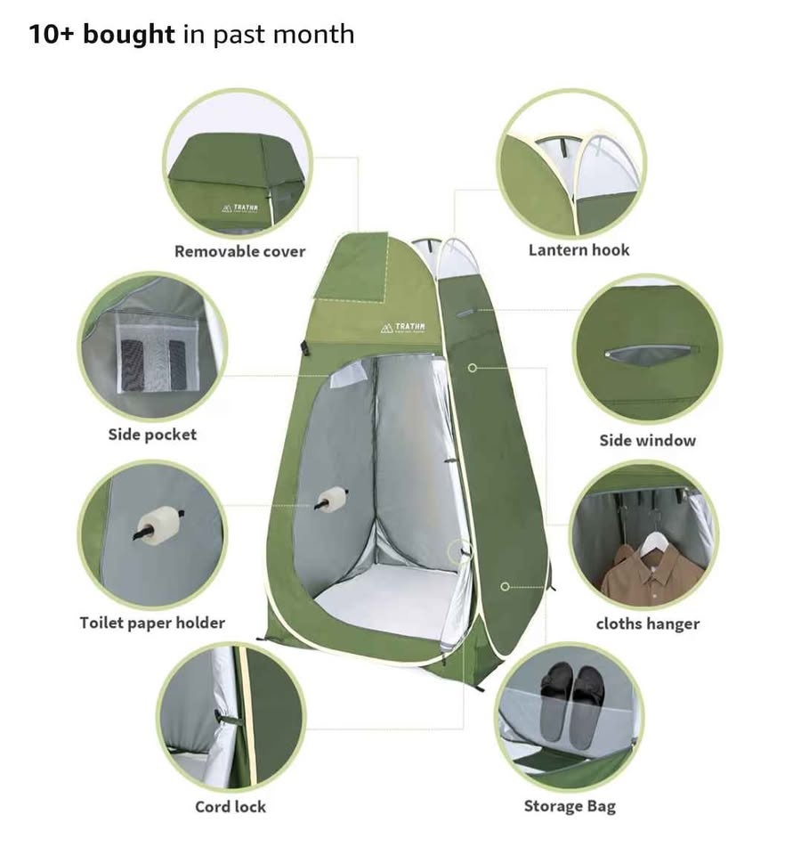 Pop-Up Privacy Tent for Camping Shower Toilet - photo 2