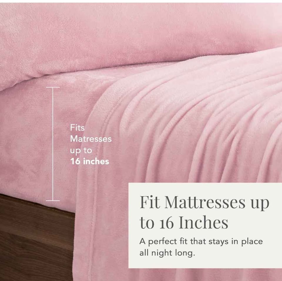Pink plush Queen Sheet Set - photo 2