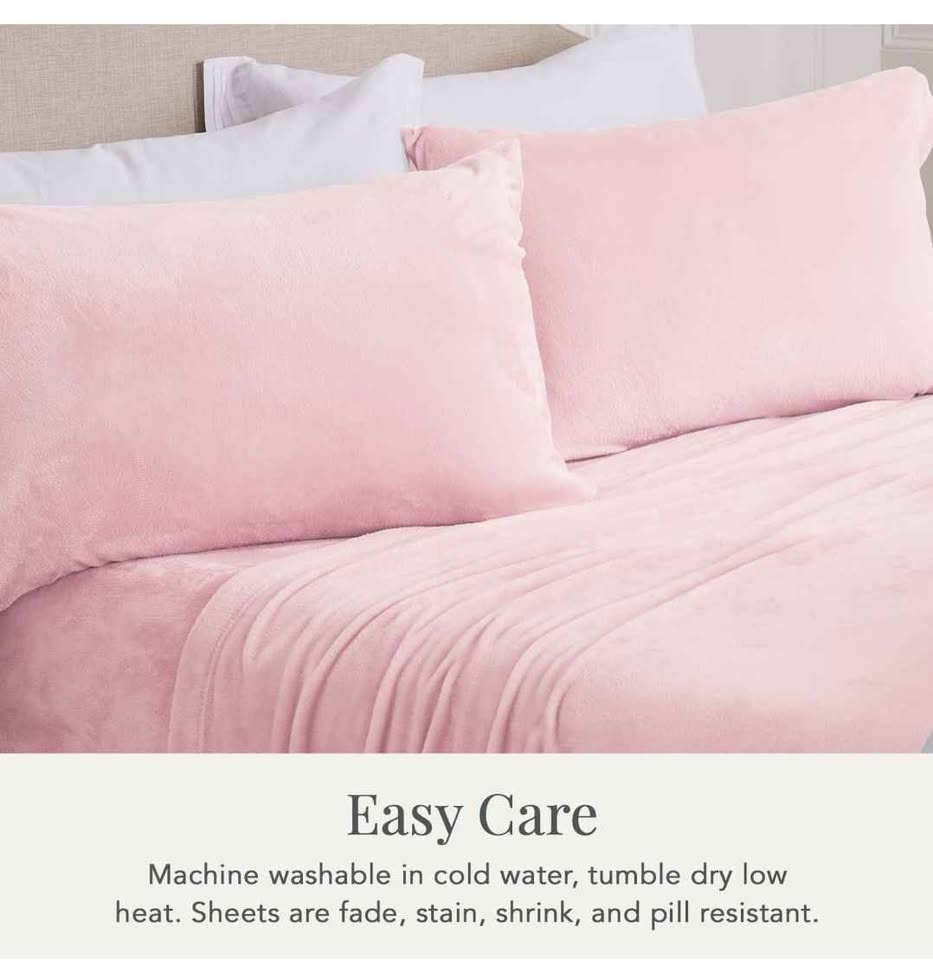 Pink plush Queen Sheet Set - photo 4