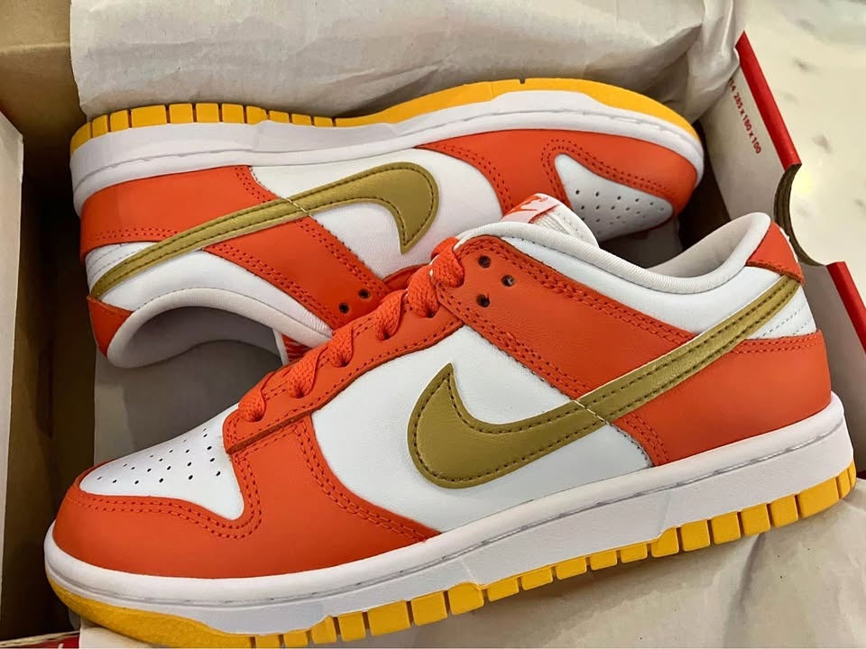 W Nike Dunk Low Metallic Gold Orange