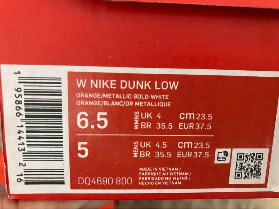 W Nike Dunk Low Metallic Gold Orange - photo 2