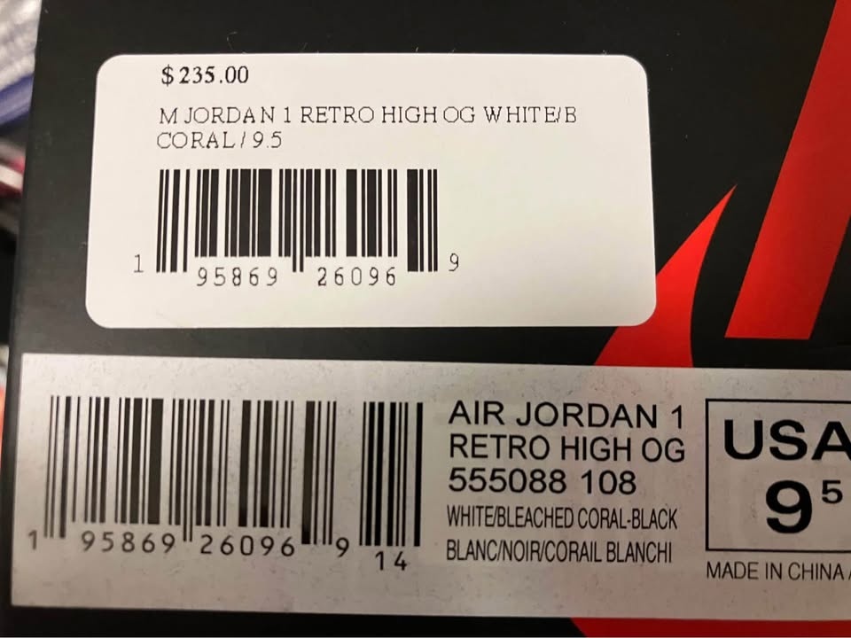 Jordan Retro 1 High OG Black Coral 9.5 Men - photo 2