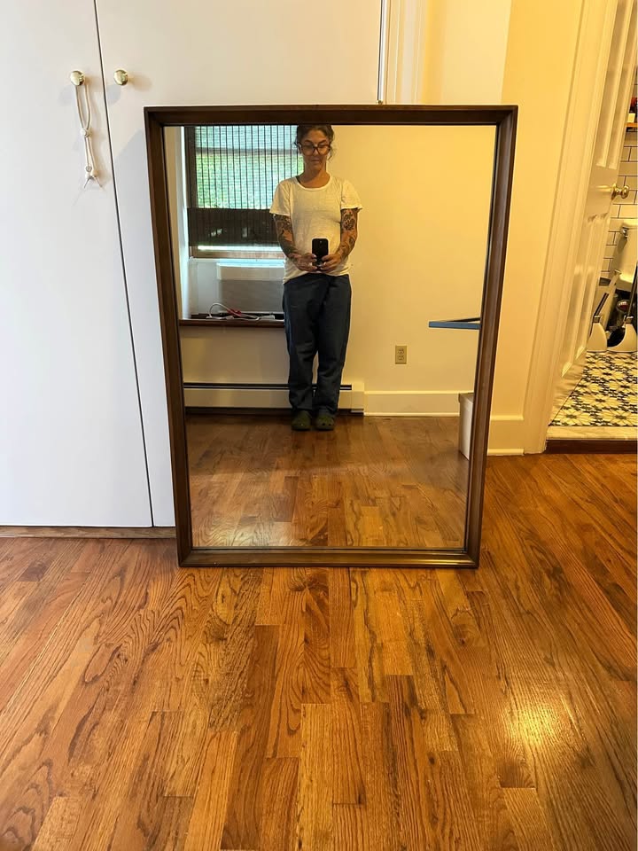 Nice big wood mirror - photo 3