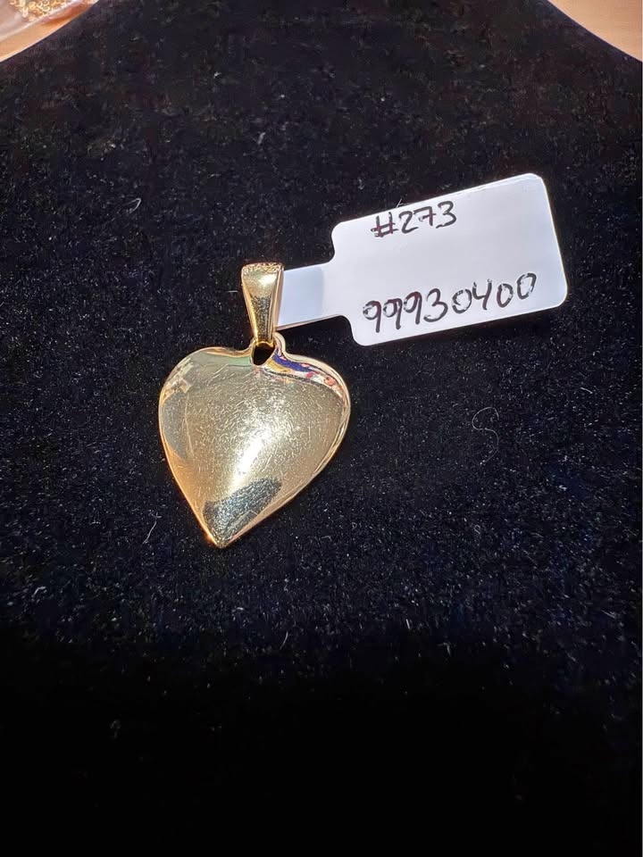 14K Gold over Silver Heart Pendant