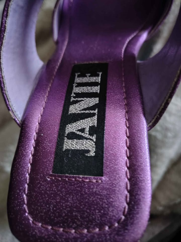 New Metallic Purple & Black Wedge Platform Heels (Slight Imperfe - photo 3
