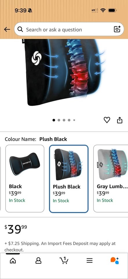 SAMSONITE Premium Plush Lumbar Support Pillow - photo 2
