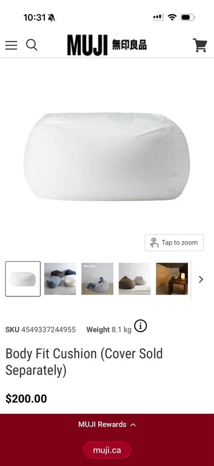 MUJI Body Fit Cushion with Two Covers - photo 2