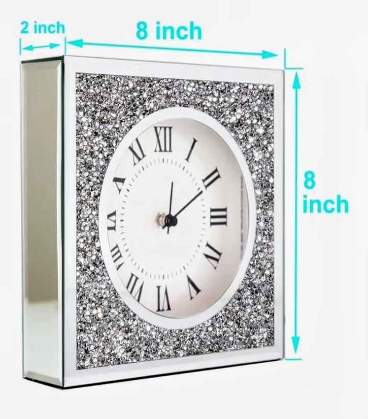 Decorative Clock Wall Clock, Desk clock. Crushed Diamond Mirrore - photo 4