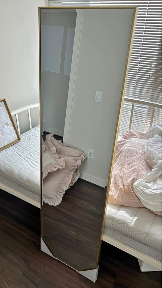 Long Easel Mirror Gold Frame