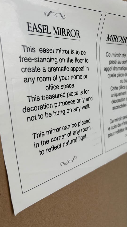 Long Easel Mirror Gold Frame - photo 2