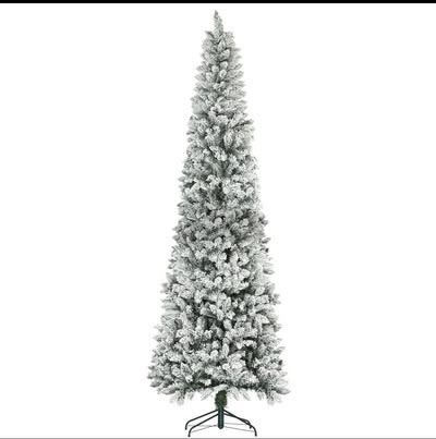 HOMCOM 9ft Snow-Flocked Pencil Christmas Tree - Brand New - photo 3