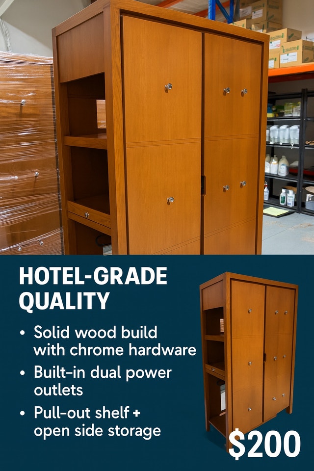 Premium Hotel Wardrobes – Solid Wood | $150 Each | 20+ Units - photo 3