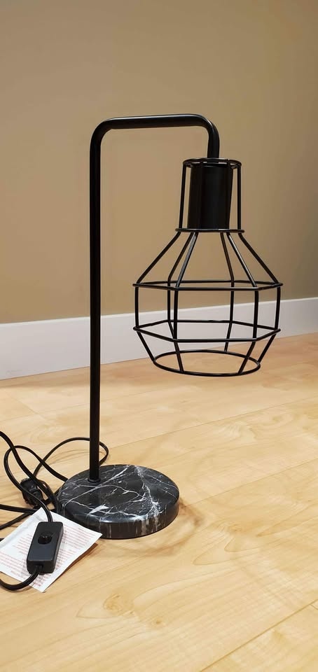 Nightstand Lamp, Bedside Desk Lamp with Marble Base Black - photo 2