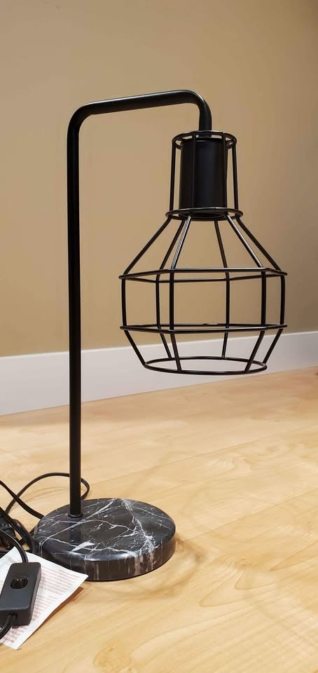 Nightstand Lamp, Bedside Desk Lamp with Marble Base Black - photo 3