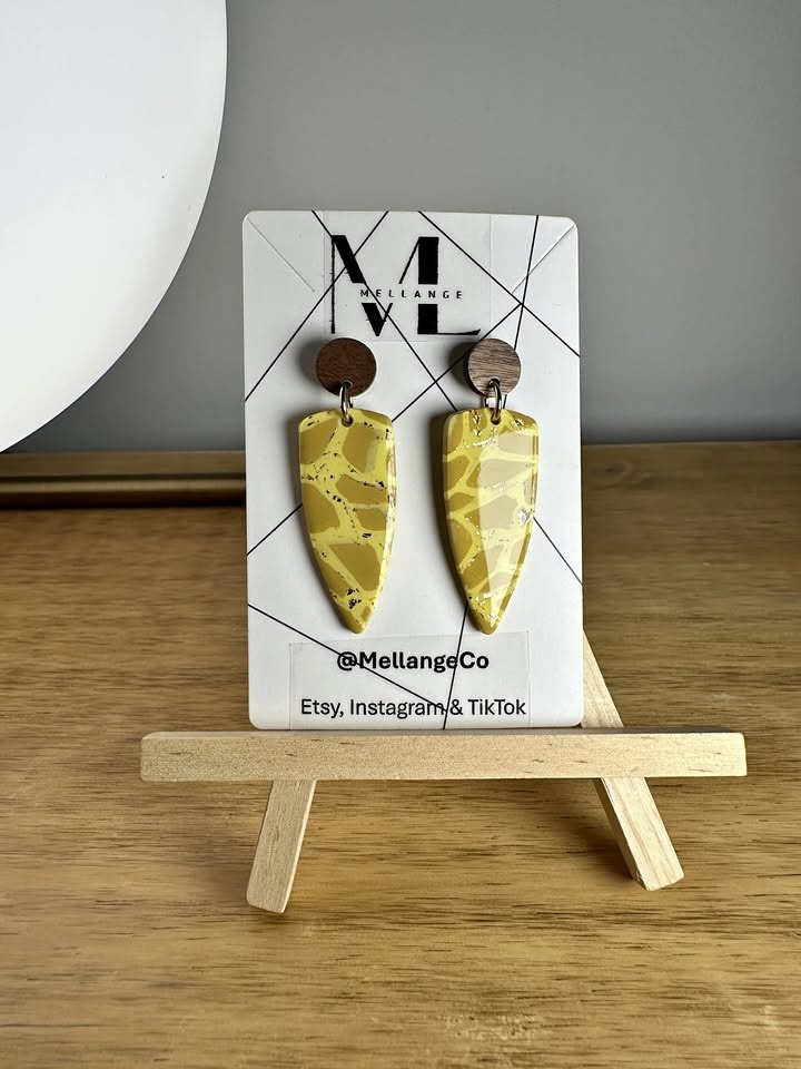 Yellow Funky Statement Earrings | Unique Handmade Earrings