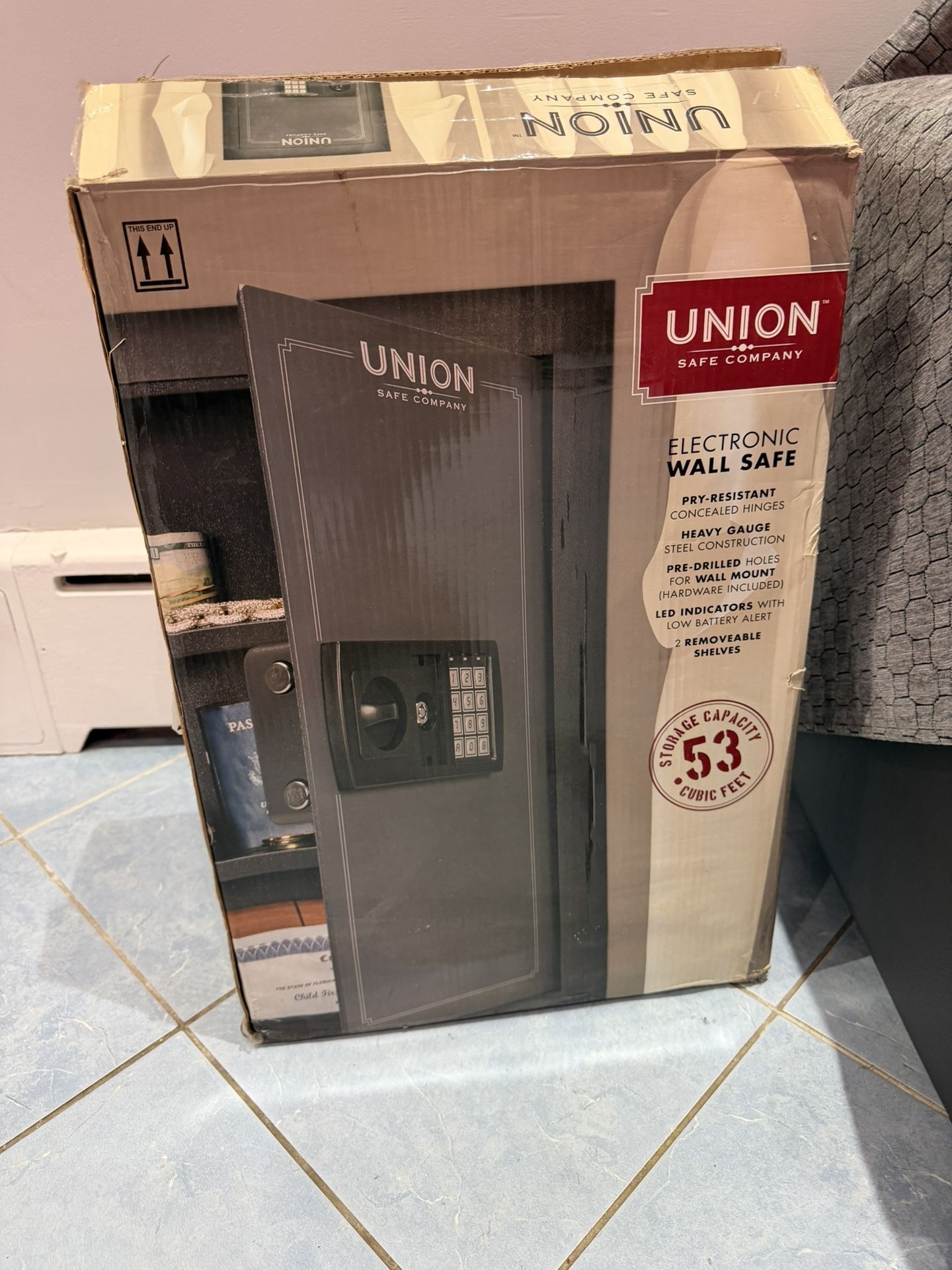 UNION SAFE COMPANY 0.53 cu. ft. Electronic Digital Wall Safe - photo 3