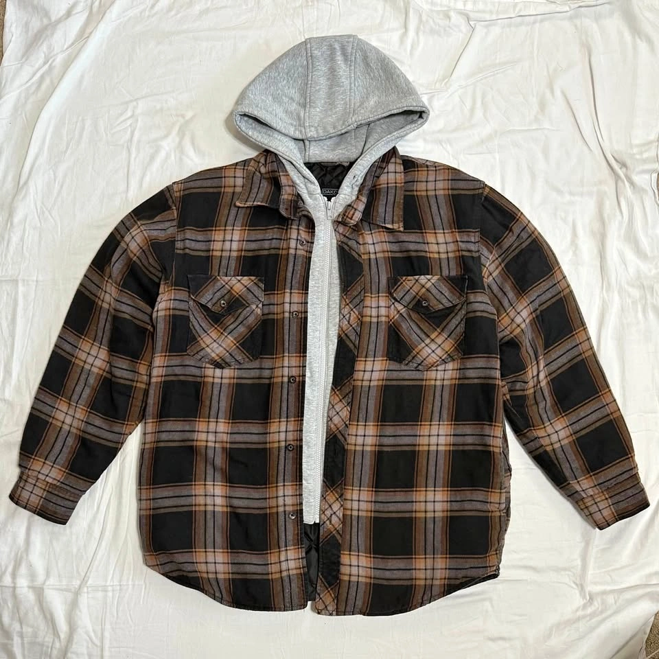 Dakota Hooded Quilted Flannel Workwear Jacket Mens M