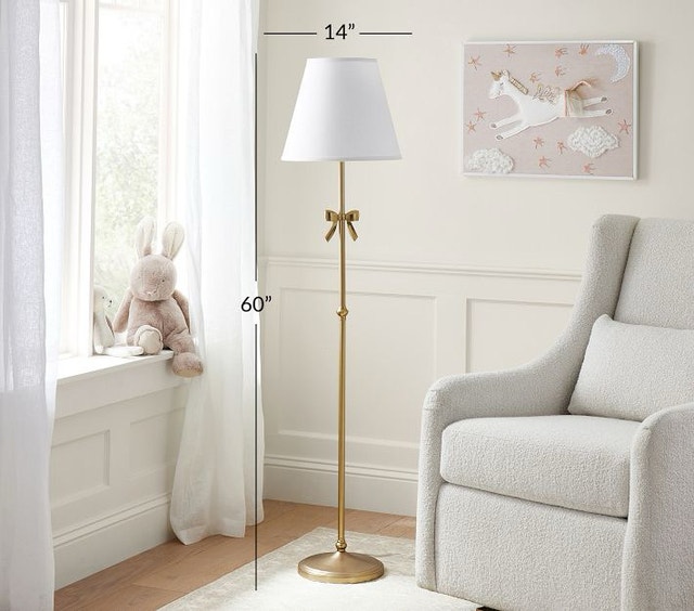 Ava Ribbon Floor Lamp - Brushed Gold
