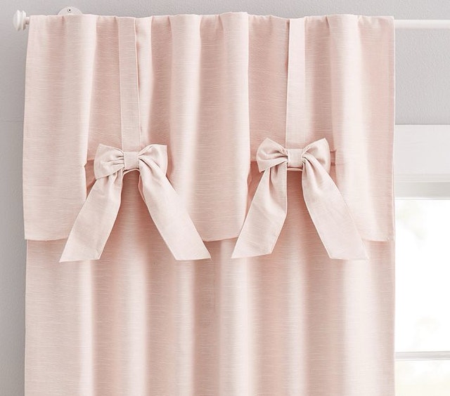 Evelyn Linen-Blend Bow Valance Blackout Curtain - Blush - photo 2