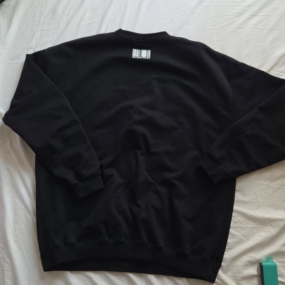 VTMNTS Black Barcode Print Crewneck Sweatshirt XL - photo 3