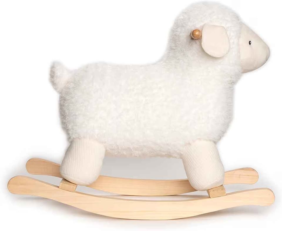 Baby GUND Lamb Rocker with Wooden Base Plush Stuffed Animal Nurs - photo 4