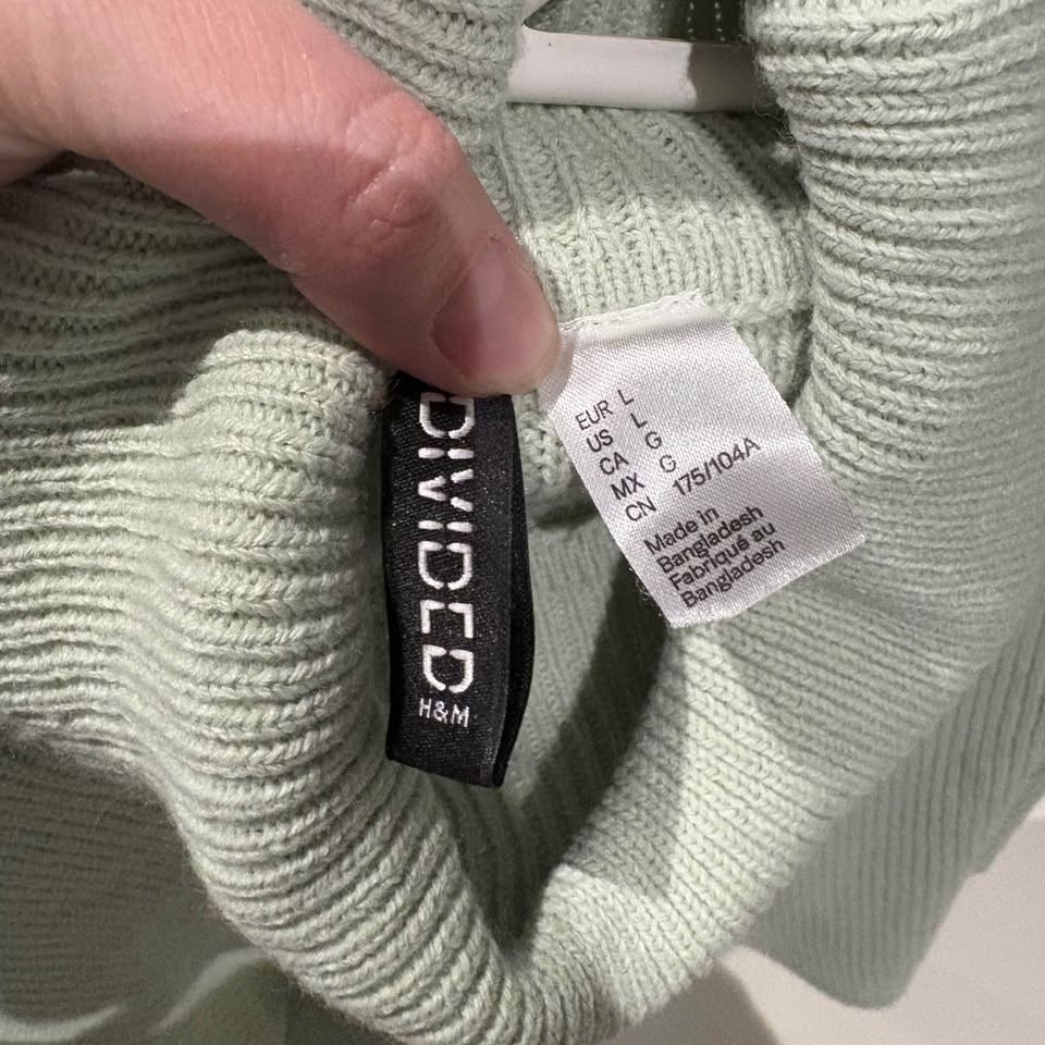 Divided Mint Ribbed Turtleneck Sweater - Large - photo 3