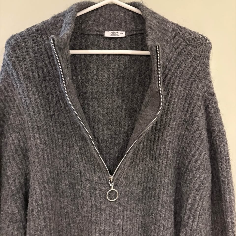 Ardene Charcoal Half Zip Sweater Medium - photo 3