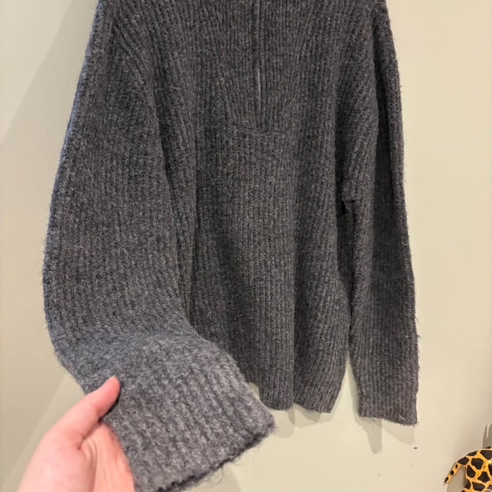 Ardene Charcoal Half Zip Sweater Medium - photo 4