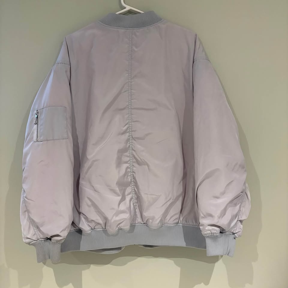 Divided Gray Bomber Jacket with Orange Interior Large - photo 2