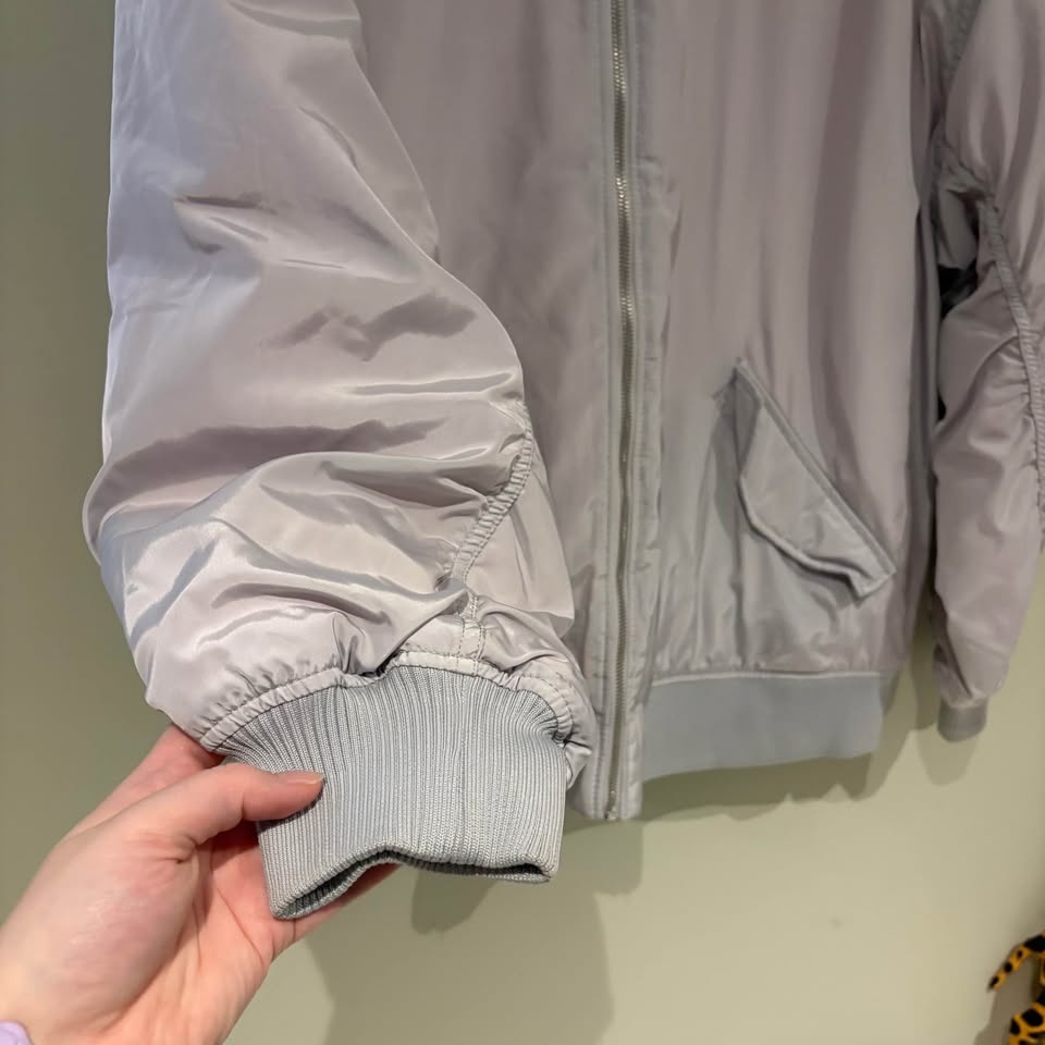 Divided Gray Bomber Jacket with Orange Interior Large - photo 4