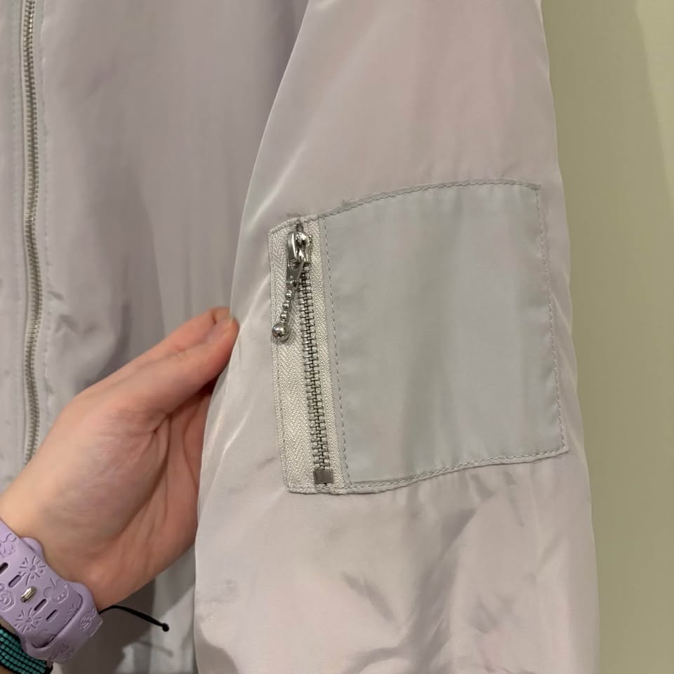 Divided Gray Bomber Jacket with Orange Interior Large - photo 5