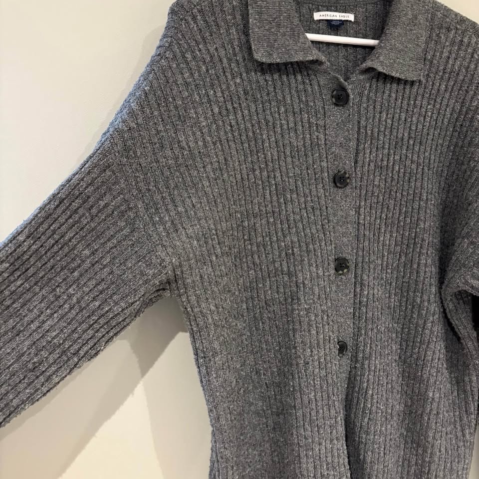 American Eagle Outfitters Charcoal Button-Up Cardigan Small - photo 4