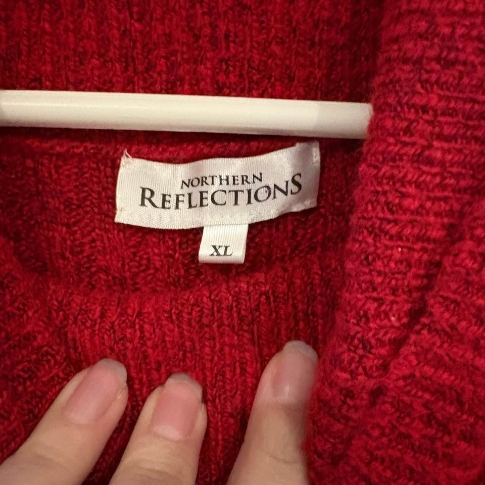 Northern Reflections Red Cable Knit Sweater XL - photo 3