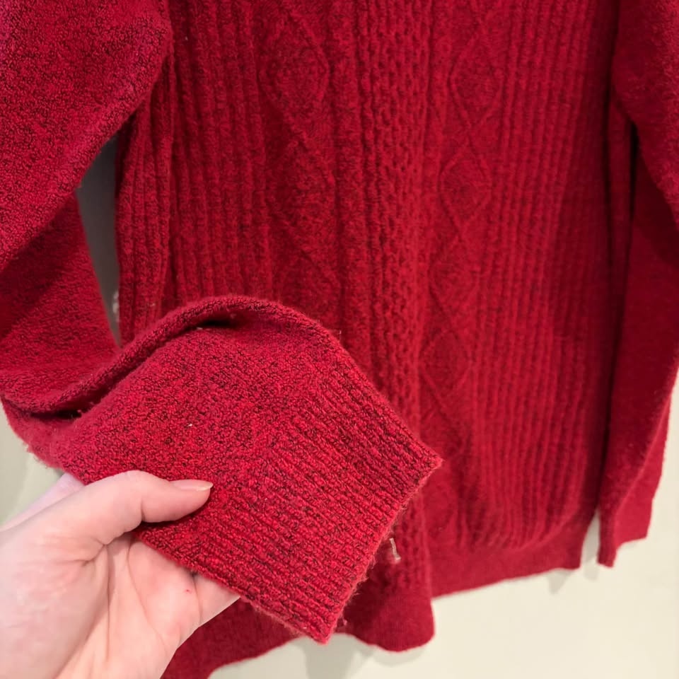 Northern Reflections Red Cable Knit Sweater XL - photo 5