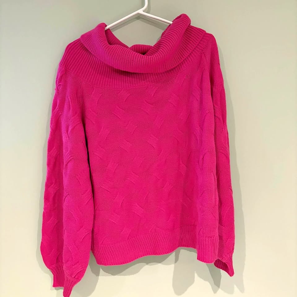 SHEIN Fuchsia Cowl Neck Sweater 1XL