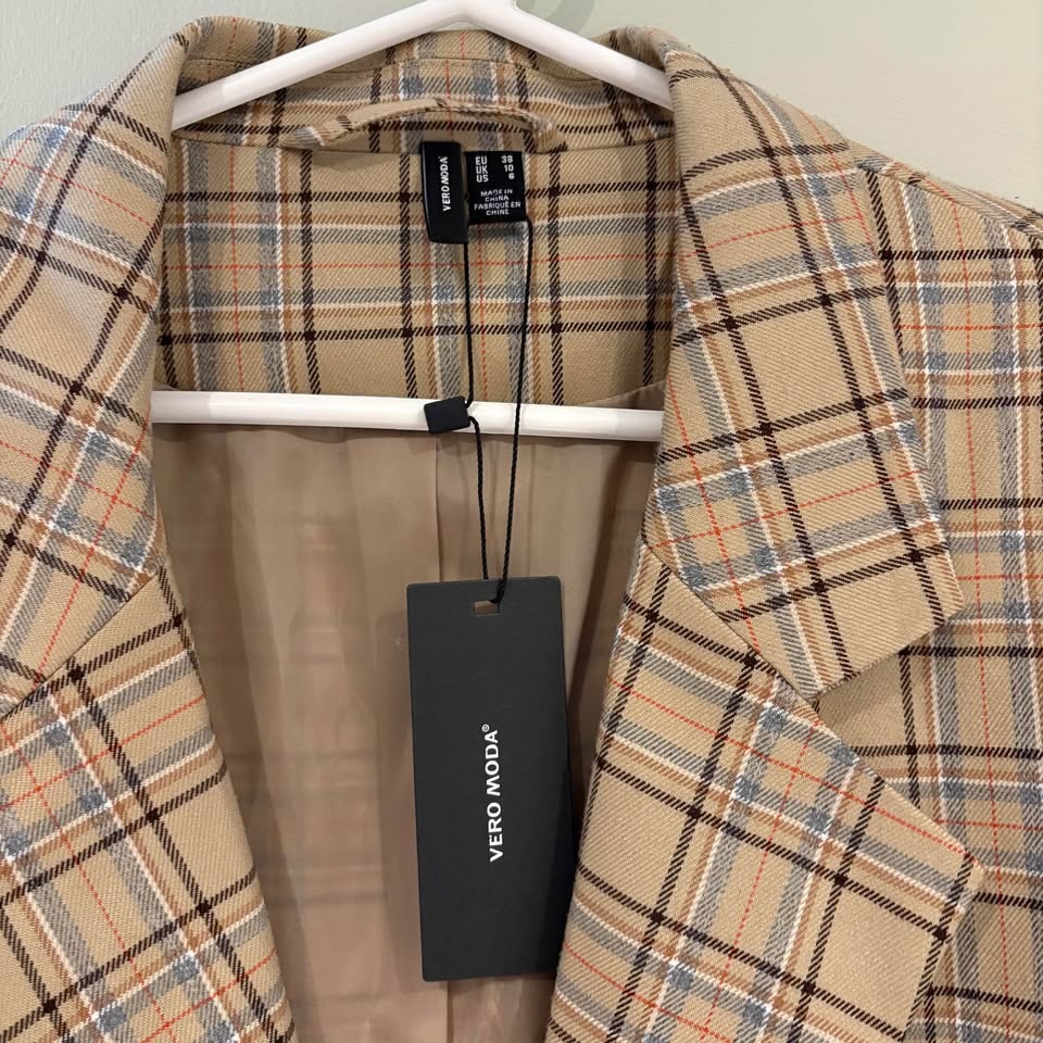 Vero Moda Checkered Tan Blazer - photo 3