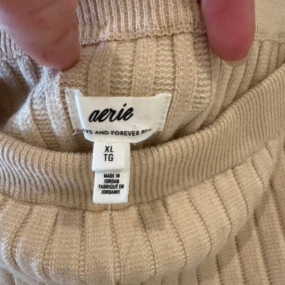 Aerie Beige Ribbed Crop Top NWT XL - photo 3