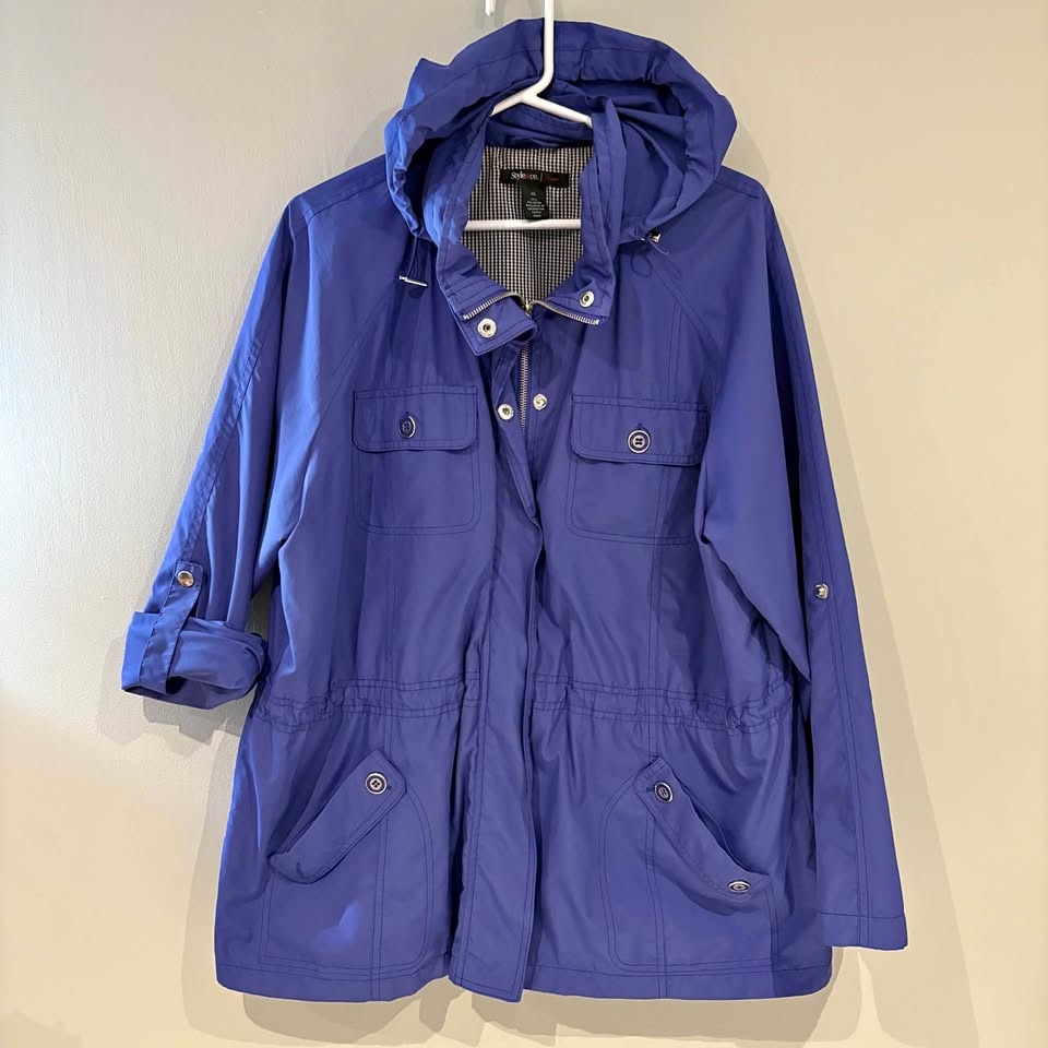 Style &Co. Utility Jacket Purple XL