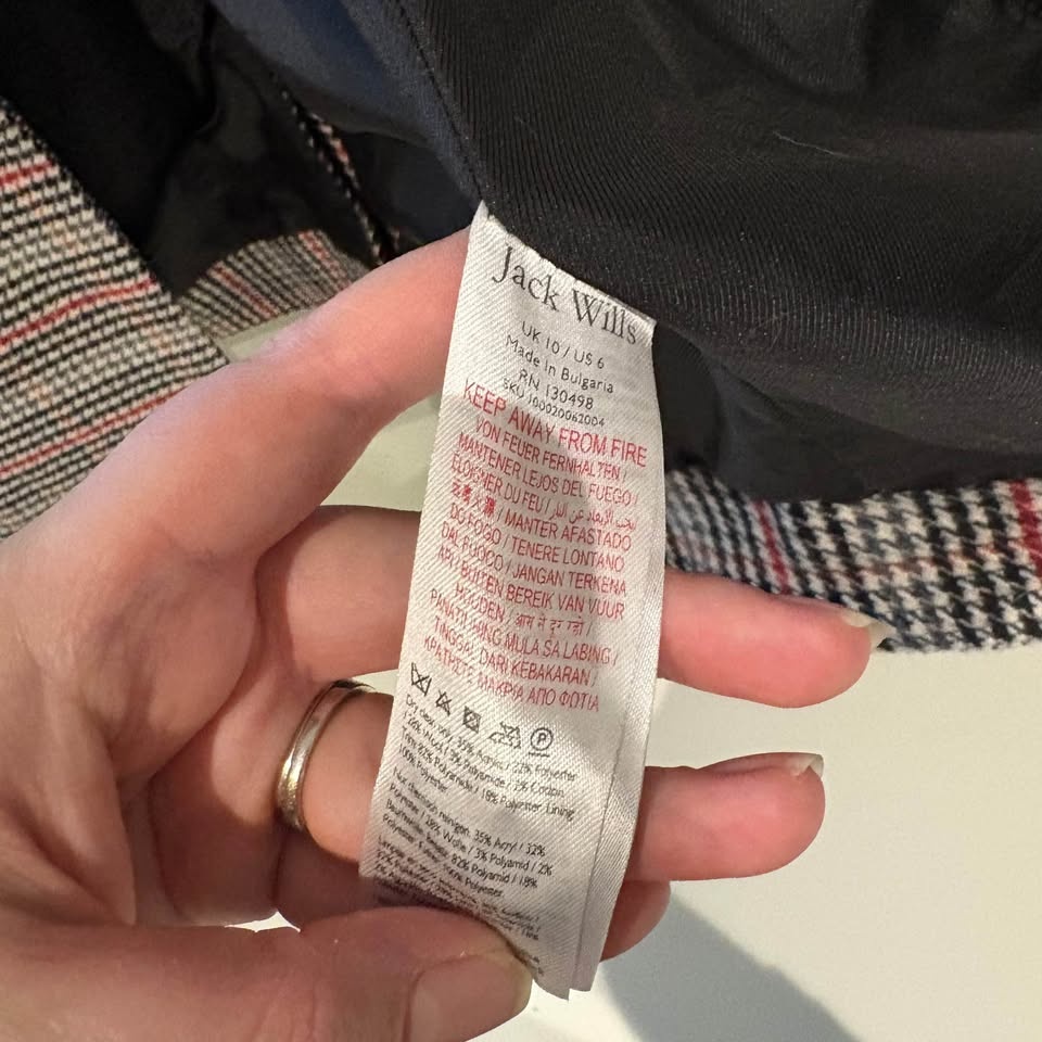 Jack Wills Women's Plaid Jacket - Black, White, and Red - photo 5