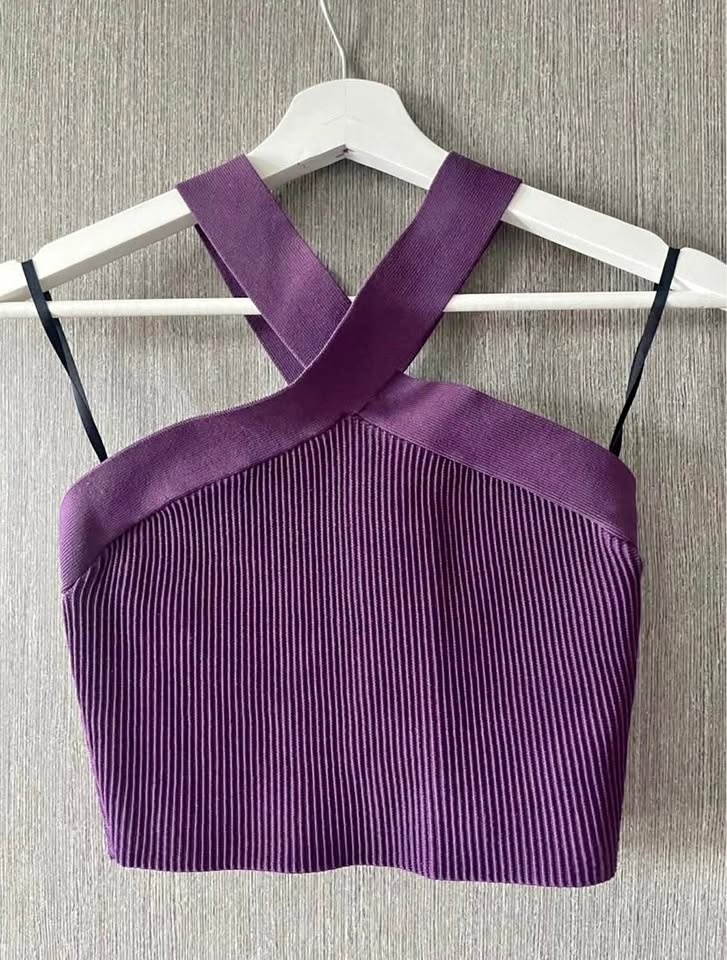 Aritzia Babaton Sculpt Knit Criss Cross Cropped Tank S