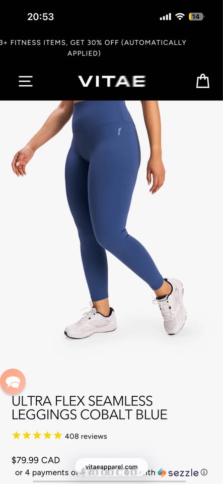 VITAE ULTRA FLEX SEAMLESS LEGGINGS COBALT BLUE - photo 3