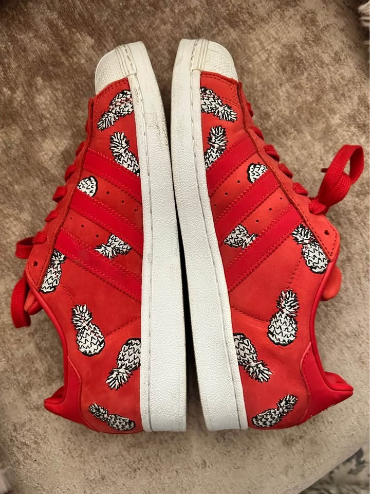 Adidas x Farm Superstar Red Suede Pineapple Print Limited Editio - photo 4