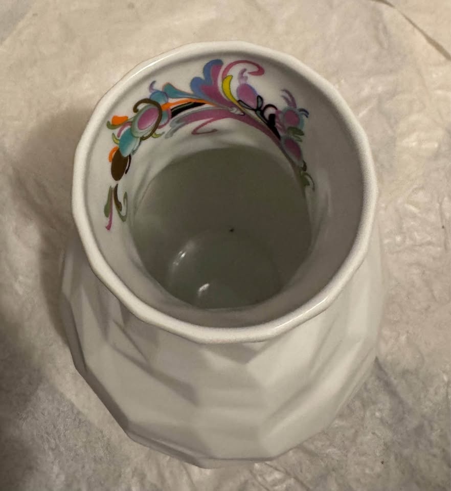 MENU White Porcelain Vase - Faceted, Hidden Floral Design - photo 4