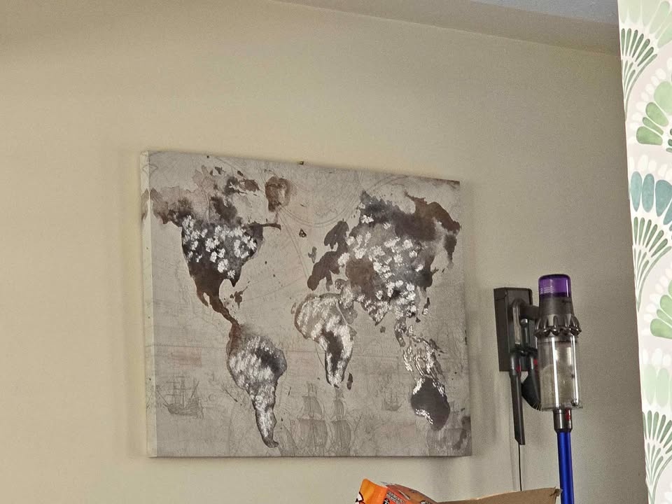 Steam Punk 4 Piece World Map Wall Hanging