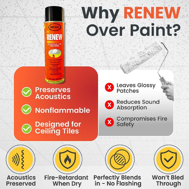 BRODI Renew Acoustic Ceiling Tile Spray Paint - photo 4