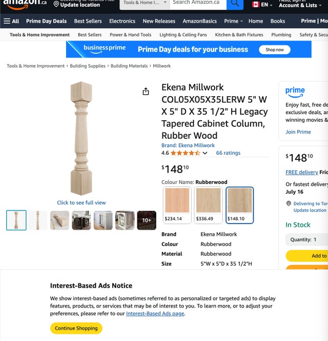 Cabinet Leg Post, Raw Natural Wood - photo 4