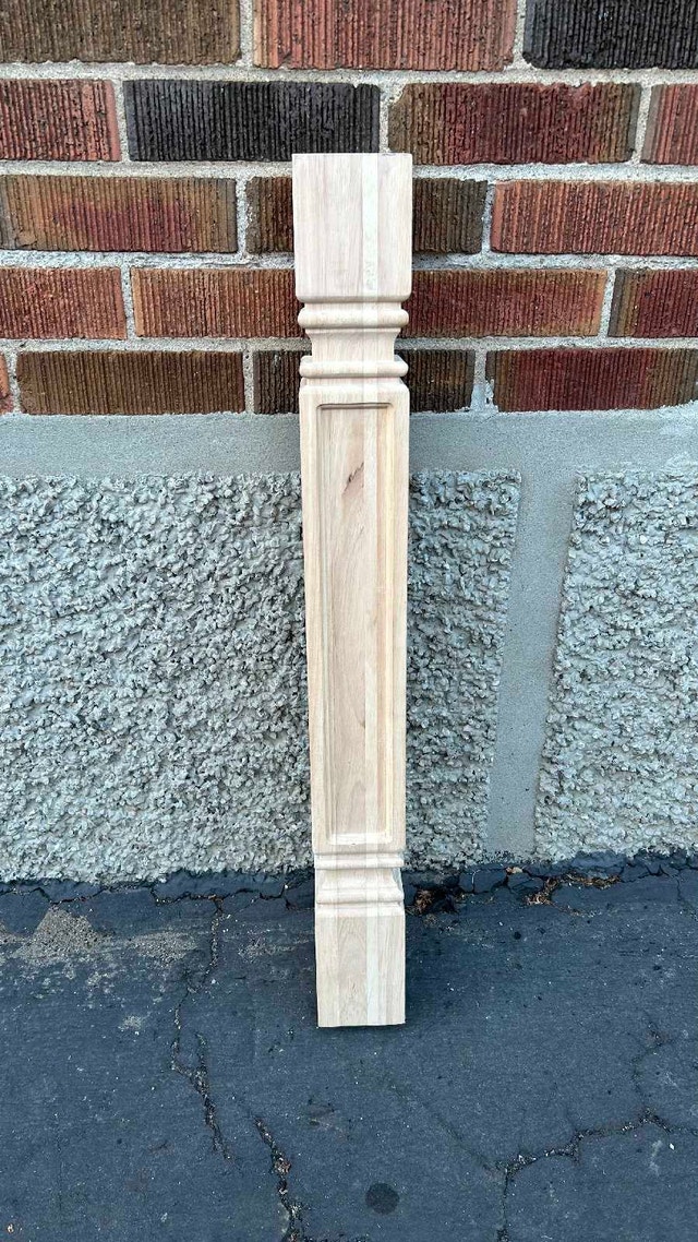 Cabinet Leg Post, Raw Natural Wood