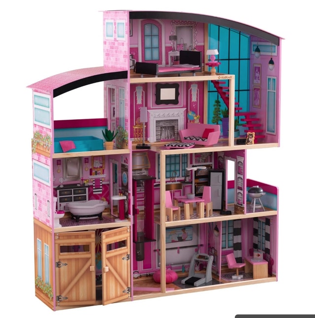 KidKraft Shimmer Mansion Wooden Dollhouse, Over 4 Feet Tall