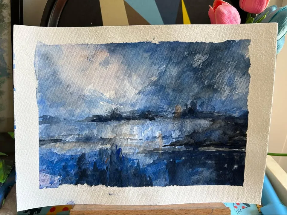 "Gloomy Seas" original watercolour painting image indicator(2)