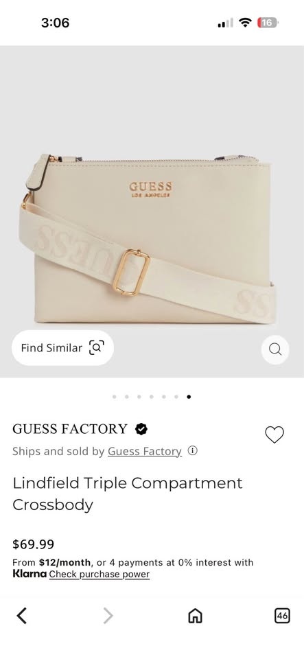 Guess Lindfield Triple Compartment Crossbody – Cream - photo 5